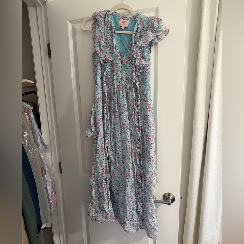 Floral Kids Dress in Blue and Pink